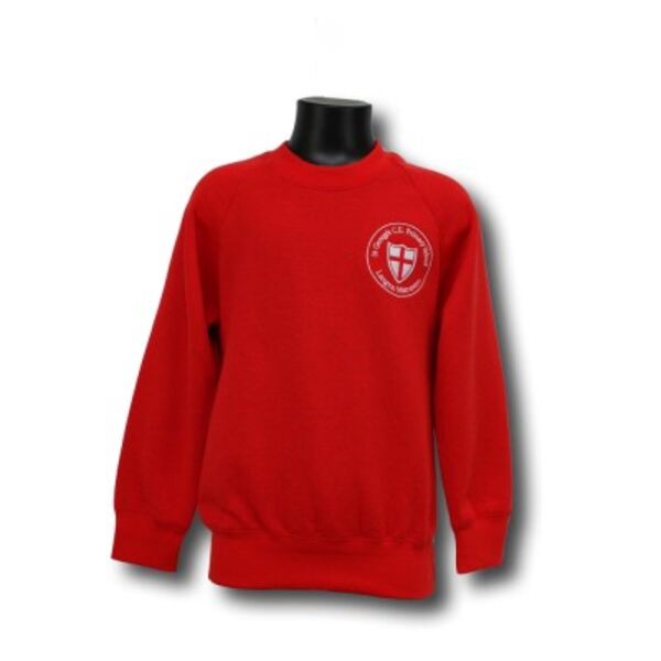 St George's Primary School  Cotton Rich Sweatshirt - Red Thumbnail