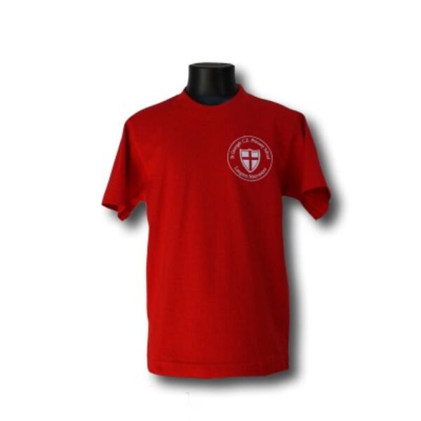 St George's Primary School PE T-shirt Junior - Red Thumbnail